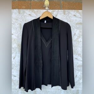 I by Iris Setlakwe Twinset, Contrast Stitch Trim size large